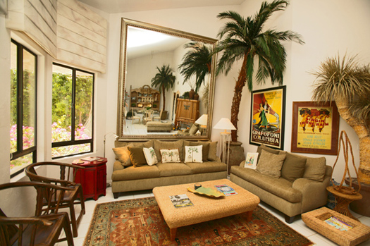 living room with fireplace